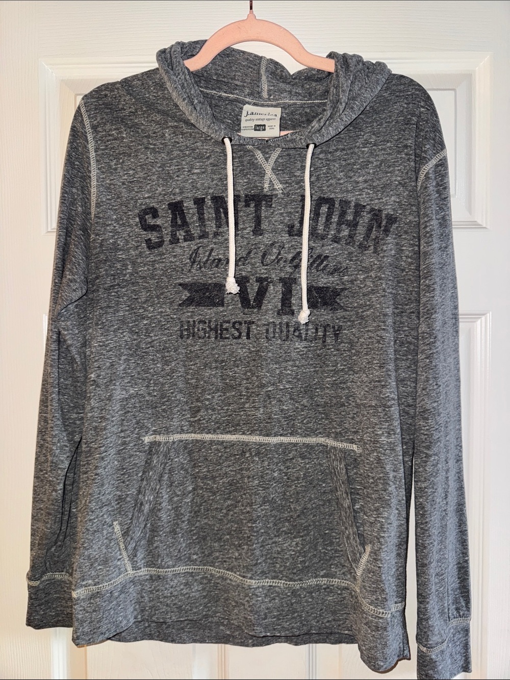 Saint John Island Outfitters Gray Long-Sleeve Hooded Tee